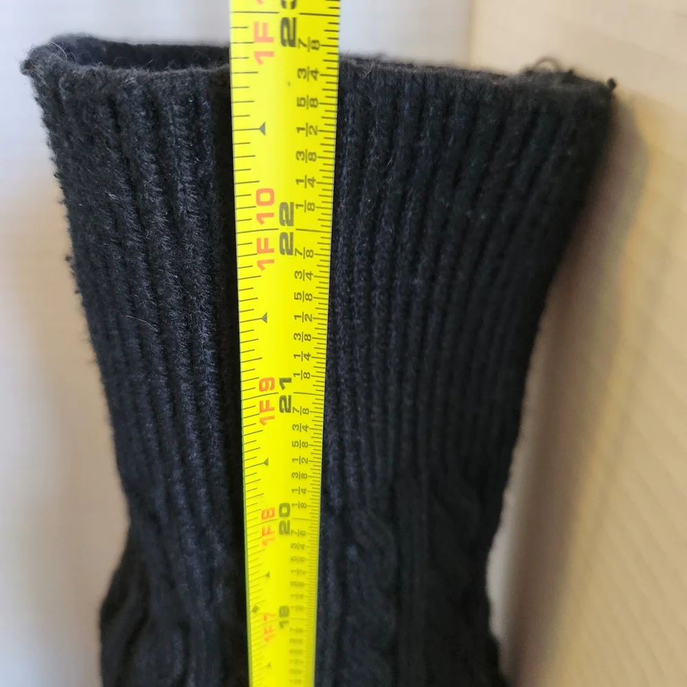 Muk Luks Kelby Black Suede Convertible Sweater Boots Sz 6